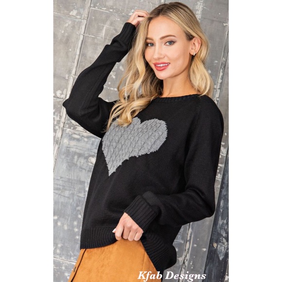 ❤️LAST! Cable Knit Heart Contrast Soft Sweater! - Picture 4 of 6